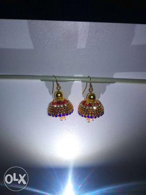 Pair Of Gold-colored Jhumk Earrings
