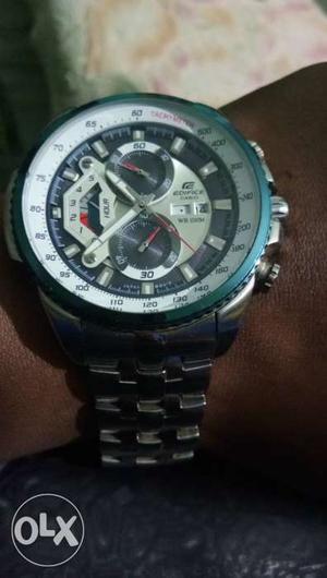 Round Silver CASIO Edifice only,5 month old