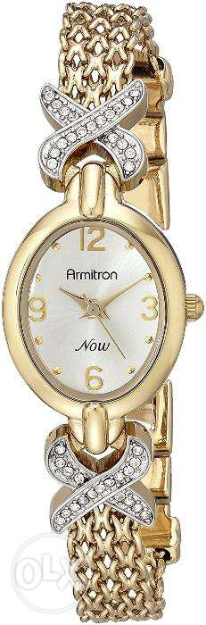 Swarovski Crystal women gold watch from USA, ARMITRON