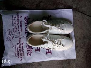 White sneakers new condition only one time use