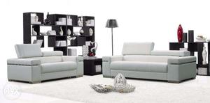 Berat White Sofa Set With Head Rester
