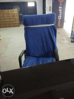 Black And Blue Rolling Chair