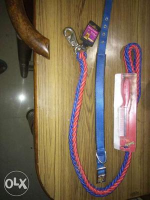 Dog rope color and comb new seal pack branded.