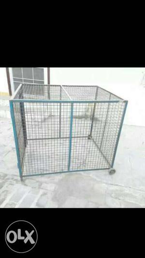 Medium Size Blue And Grey Metal Pet Cage,all breed pup sale
