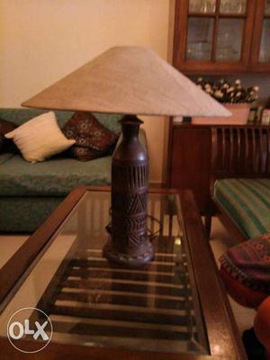 Very beautiful lamp. wooden base/stand. working
