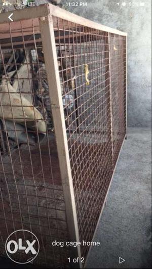 Brown Wood-framed Brown Animal Cage
