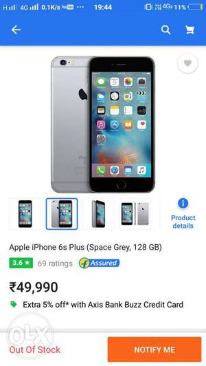IPhone 6s plus 128 gb space grey color box price