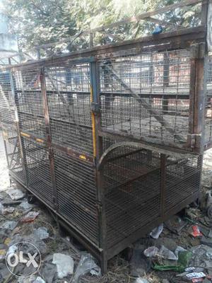 Large Gray Metal Pet Cage