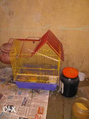 Yellow And Red Bird Cage