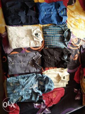 8 branded shirts.. size 40, less used 4 full