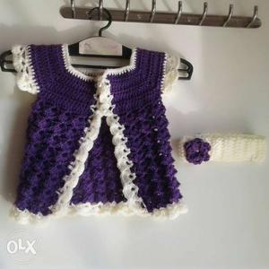 Beautiful cardigan along with headband!! Made with 10O%