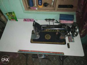 Black And White Pedal Sewing Machine