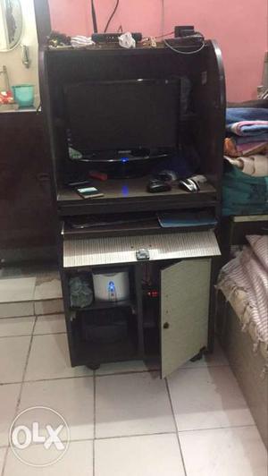 Black Flat Screen Computer Monitor And White And Black