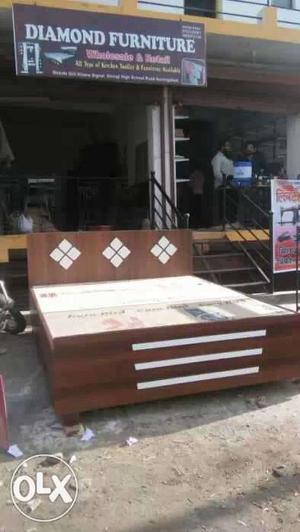 Brand new box bed Brown Wooden Platform Bed babul Lakdi bed