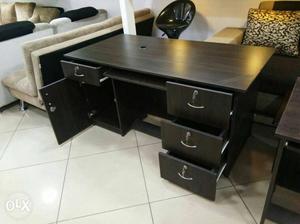 Brown Wooden Pedestal Desk