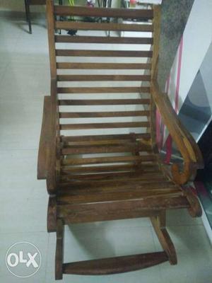 Brown Wooden Windsor Rocking Chair