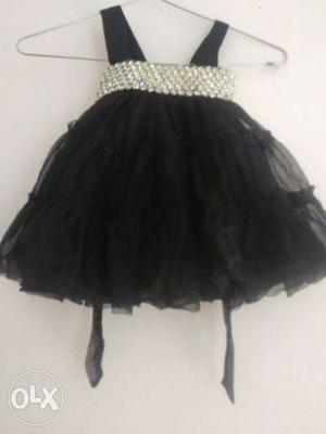 Children's Black And Silver Sleeveless Dress