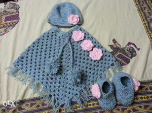 Crochia n cap hand made baby poonchoo