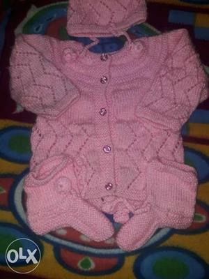 Cute Baby Pink Sweater set - Up to 2 years