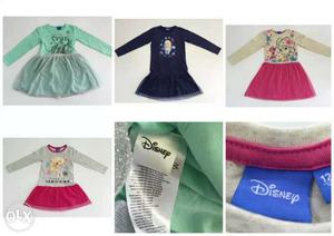 Disney princess characters full sleeve frocks