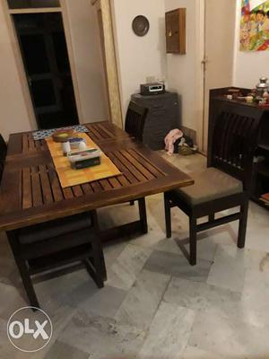 Fab india dining table with 4 chairs