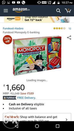 Funskool Monopoly E-banking Screenshot