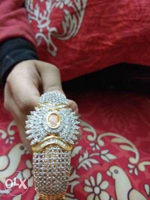 Golden And silver colur with an American Diamond Bracelet