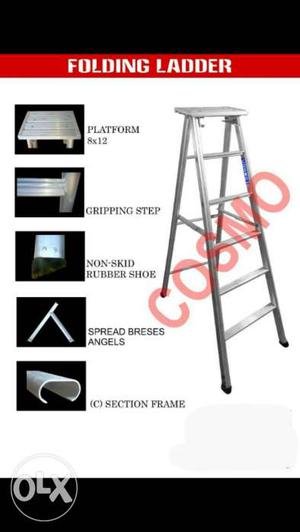Gray Metal Folding Ladder