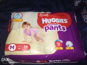 Medium Size Huggies Wonder Pants Diaper Pack 56 pieces