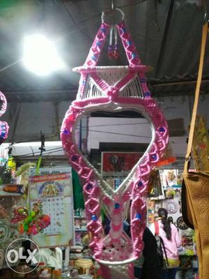 Pink And White Hanging Decor