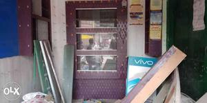 Purple And Black Wooden Display Cabinet