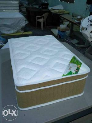 Quilted White And Brown Mattress