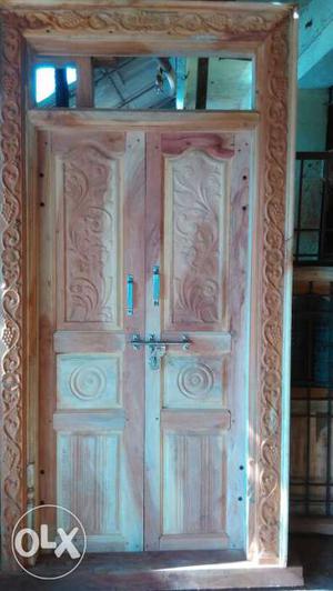 Rectangular Brown Wooden Door