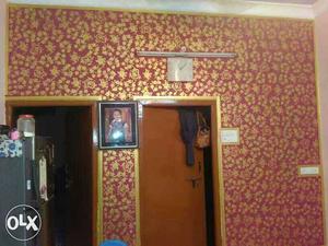 Red And Brown Floral Painted Wall