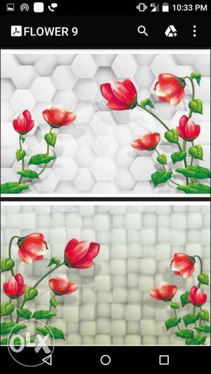 Red Petaled Flower Photo Collage Screenshot