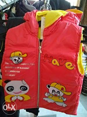 Red sleeveless jacket for kids. Brand new. Fixed price