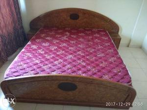 Solid wood king size double bed with Storage & side tables