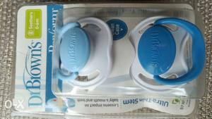 White And Blue DrBrown's Pacifier Pack