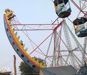 Yellow, Red, And Grey Viking Carnival Ride