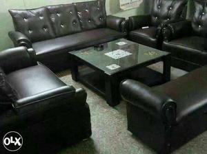 9 seat sofa set coffee Leather Sofa Set With center Table