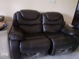 Black Leather Home Theater Sofa