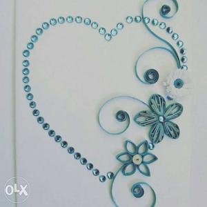 Blue And White Floral Paper Art