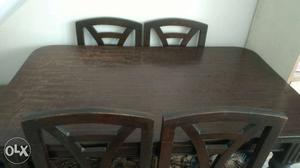 Brown Wooden Dining Table Set