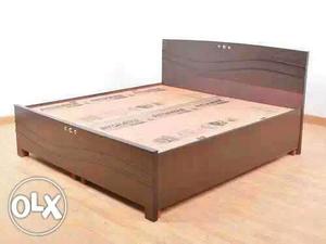 Brown Wooden Plinth Bed Frame