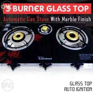 Black 3-burner fully automatic ignition gas stove imported
