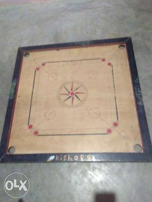 Black And Brown Wooden Carom Board