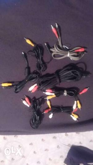 Black And Gray RCA Cables