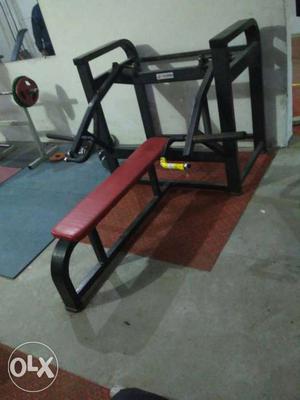 Black And Red Metal Bench Press