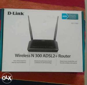 Black D-Link Wireless N 300 ADSL2+router Box