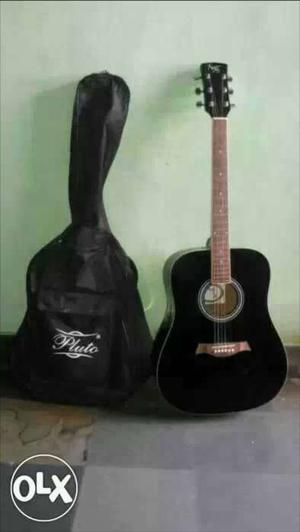 Black Dreadnought Acoustic Guitar With Gigbag